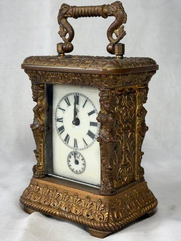 Ansonia Clock Company - Koets - Brons, Messing, Glas -