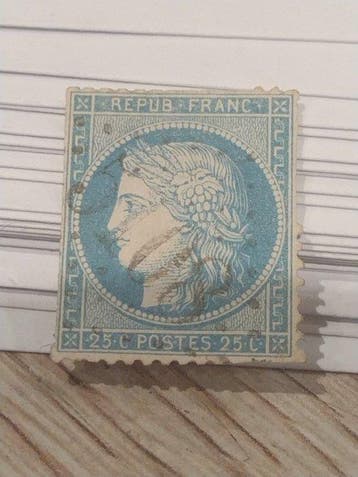 Frankrijk - Cérès 25c blauw, poststempel 5108 Sidi-Moussa, Gestempeld
