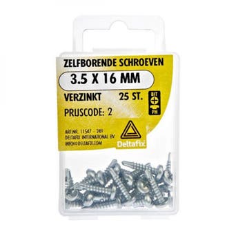 Deltafix Zelfborende Schroef Verzinkt 3.5x16mm Set 25st, Nieuw