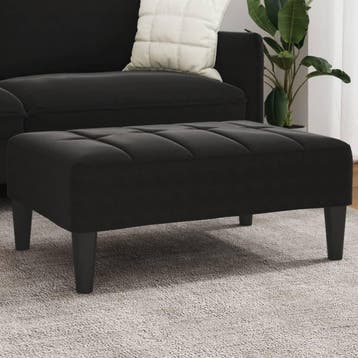 vidaXL Voetenbank 77x55x31 cm fluweel zwart, Verzenden, Nieuw