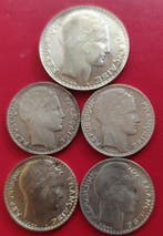 Frankrijk. Lot de 5 monnaies en argent (10 Francs et 20, Postzegels en Munten, Munten | Europa | Niet-Euromunten
