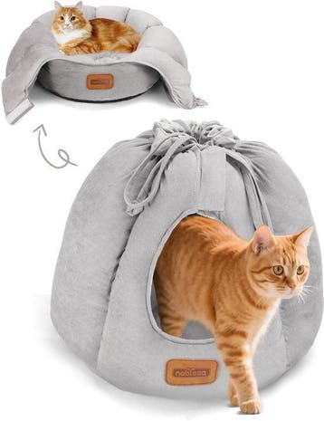 Kattenmand - Kattenhuis - Wigwam - 40x40x40 cm - Grijs - Nob, Verzenden, Zo goed als nieuw