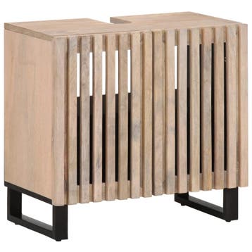 vidaXL Wastafelkast 62x34x58 cm massief mangohout, Huis en Inrichting, Badkamer | Badkamermeubels, Verzenden, Nieuw, Wastafelkast