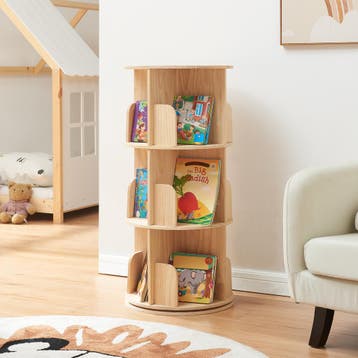Kinderboekenkast Chasek 95xØ44 cm naturel [en.casa], Kinderen en Baby's, Verzenden, Nieuw