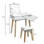 LIVSK Opklapbare Kaptafelset - Draaibare Spiegel - Comfortab, Huis en Inrichting, Tafels | Salontafels, Verzenden, Nieuw