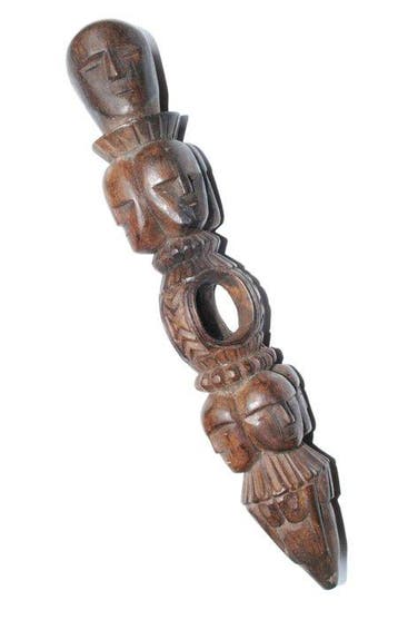 Zeldzame Phurba met 9 gezichten, sjamaan, 26 cm, ritueel uit, Antiek en Kunst