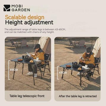 Mobi Garden X-Type Aluminium Campingtafel - Lichtgewicht, Op, Verzenden, Nieuw