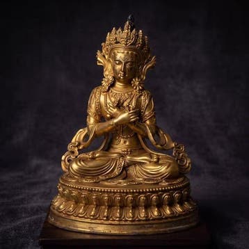Vajradhara 10.5 cm - Verguld brons - Azië (Zonder