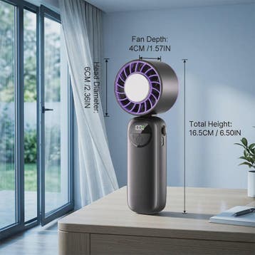 Draagbare Handventilator met IJskoeling: 120 Snelheden, LED, Verzenden, Nieuw