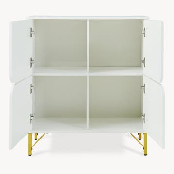 Dressoir Reyri 80x35x90 cm wit en goudkleurig [en.casa], Verzenden, Nieuw