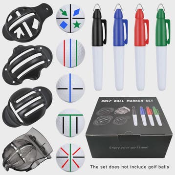 8-delige Golf Bal Lijn Marker Set: 4 Templates & 4 Kleuren M, Verzenden, Nieuw