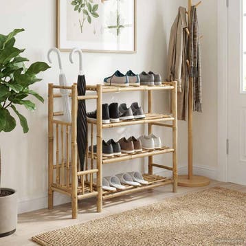 vidaXL Schoenenrek 88 x 27 x 80 cm Bamboe Naturel, Verzenden, Nieuw