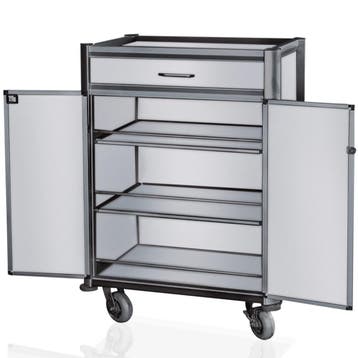 Minibar Bijvulwagen | Aluminium/Hout | 3 Niveaus | Wielen, Verzenden, Nieuw in verpakking