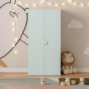 Kinderkast Sandnes 2-deurs 123x60x40 cm wit en mintgroen [en, Verzenden, Nieuw