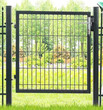 Afsluitbare Stalen Tuinpoort Grijs/Groen – 145 cm, Verzenden, Nieuw