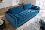 Design 3-zits loungebank COSY VELVET 220cm petroleumblauw, Huis en Inrichting, Banken | Bankstellen, Ophalen of Verzenden, Nieuw