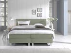 Boxspring Eefje - groen - 140 x 220 cm, Verzenden, Nieuw, 140 cm, Twijfelaar