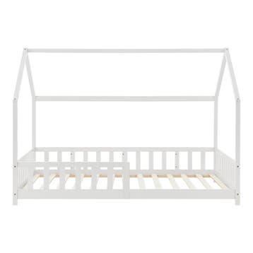 Kinderbed Hesel huisbed met uitvalbeveiliging 90x200 cm wit, Verzenden, Nieuw