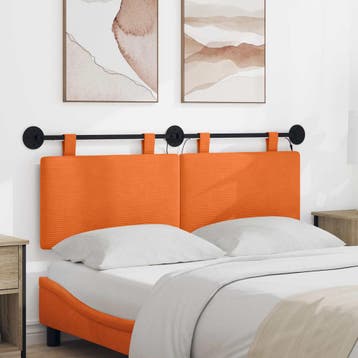 vidaXL Hangend hoofdbord Met LED-verlichting Oranje Katoen, Huis en Inrichting, Verzenden, Nieuw