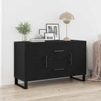 vidaXL Dressoir met lade Zwart Eiken 100 x 36 x 60 cm, Verzenden, Nieuw, Overige houtsoorten, Minder dan 50 cm