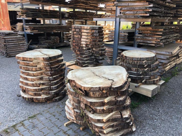 Boomstamschijven Eettafel Salontafel, Doe-het-zelf en Verbouw, Hout en Planken, Minder dan 200 cm, Overige typen, Nieuw, 50 mm of meer