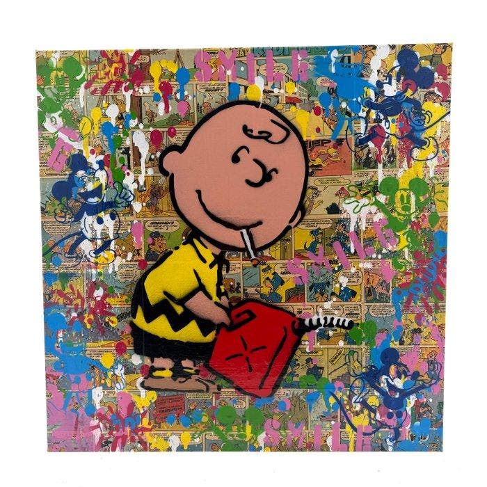 Koen Betjes (1992) - Charlie Brown - Light my fire - POP, Antiek en Kunst, Kunst | Schilderijen | Modern