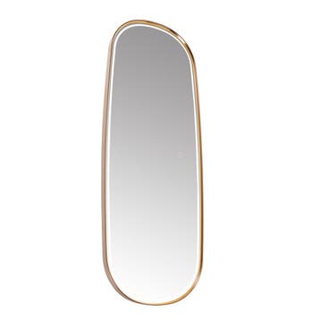 Badkamerspiegel rosé goud incl. LED en touch dimmer -, Huis en Inrichting, Woonaccessoires | Spiegels, Verzenden, Nieuw, Ovaal