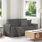 vidaXL Loveseat bank 160x77x82 cm corduroy stof donkergrijs, Verzenden, Nieuw, Stof