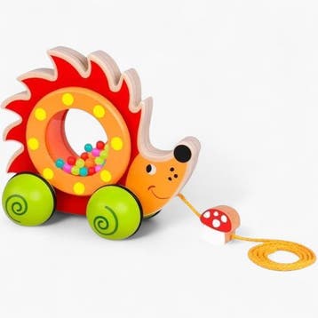 Tooky Toy Houten Trekfiguur Egel – Eco Speelgoed, Nieuw, Duw- of Trekspeelgoed