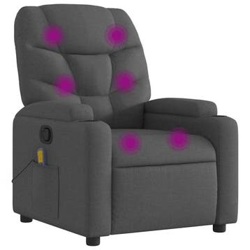 Fauteuil met Massage | Donkergrijs | Tweedekansje OP=OP, 75 tot 100 cm, Ophalen of Verzenden, Zo goed als nieuw, 75 tot 100 cm