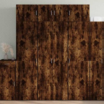 vidaXL Opbergkast 70x42,5x225 cm bewerkt hout gerookt, Huis en Inrichting, Kasten | Buffetkasten, Minder dan 50 cm, Nieuw, Overige houtsoorten