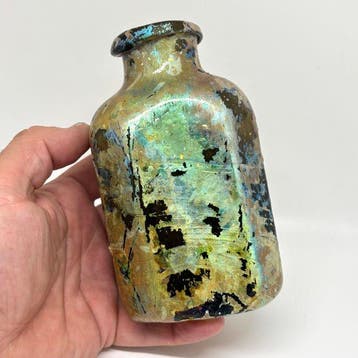 Post-middeleeuws Glas Zeer zeldzame Engelse 8-hoekige, Antiek en Kunst