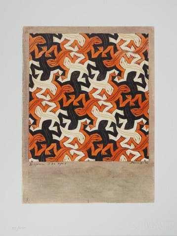M.C. Escher (1898-1972) - Lézards entremêlés, Antiek en Kunst