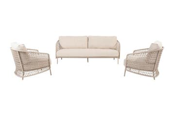 Puccini stoel-bank loungeset - 3-delig | AANVRAAG, Verzenden, Nieuw, Rvs, Loungeset