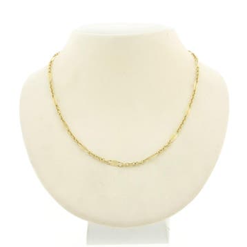 Gouden fantasie schakelketting, Ophalen of Verzenden, Gebruikt, Overige kleuren, Goud