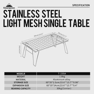 Campingmoon T-235A Opvouwbare BBQ Tafel - Zilver Aluminiumle, Caravans en Kamperen, Verzenden, Nieuw