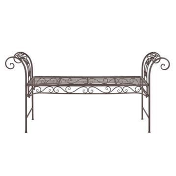 Tuinbank Cossila vintage metaal 147x46x70 cm bruin, Verzenden, Nieuw