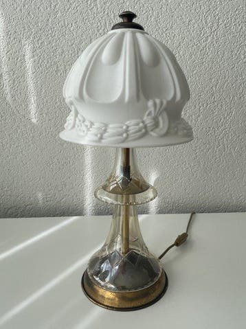 Tafellamp - Glas en metaal - Staande tafellamp