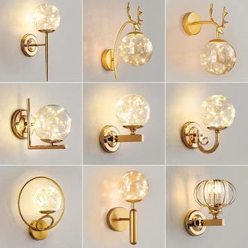 Glazen Ster Wandlamp LED Goud Modern, Verzenden, Nieuw