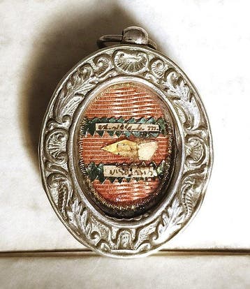 Reliekhouder - Zilver, Glas, Textiel - 1850-1900 - Ex Velo -