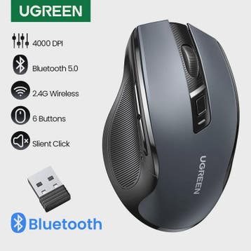 UGREEN Ergonomische Draadloze Muis: Bluetooth 5.0 & 2.4G, 40, Computers en Software, Verzenden, Nieuw