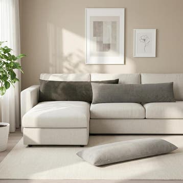 vidaXL Kussensloop ALMELO Antracietkleurig 40 x 145 cm, Verzenden, Nieuw