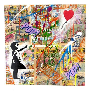Koen Betjes (1992) - Banksy Balloon Girl x Comics x Collage