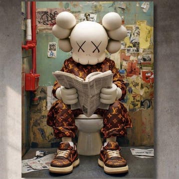 Lego Merchandise - KAWS Reading x Louis Vuitton | Tela XXL |, Nieuw
