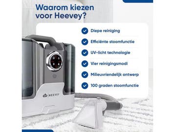 Heevey Vlekkenreiniger - Tapijtreiniger - 100° graden, Verzenden, Zo goed als nieuw