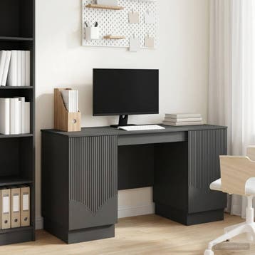 vidaXL Bureau Zwart 142,5 x 50 x 75 cm Bewerkt hout, Huis en Inrichting, Verzenden, Nieuw