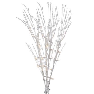 Witte glitter kunstbloemen kunsttak 76 cm met LED verlicht.., Ophalen of Verzenden
