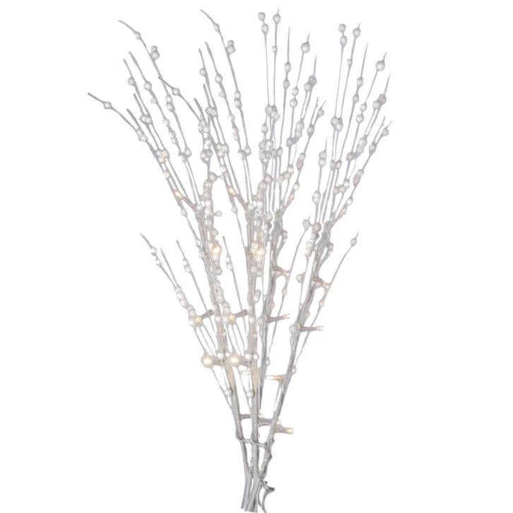 Witte glitter kunstbloemen kunsttak 76 cm met LED verlicht.., Huis en Inrichting, Kamerplanten, Ophalen of Verzenden