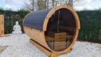 Buitensauna aanbieding l Barrel Sauna - Ton Sauna Thermowood, Ophalen of Verzenden, Nieuw, Fins of Traditioneel, Complete sauna