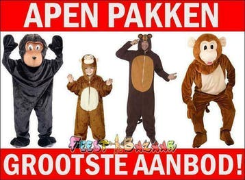Apenpak | Apen Mascotte verkleedpak | Carnavalskleding Aap, Ophalen of Verzenden, Nieuw, Carnaval, Kleding